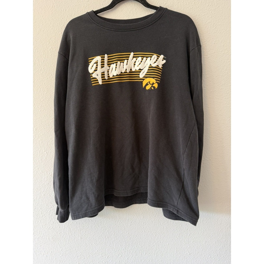 Iowa Hawkeyes Women's Sweatshirt Champion Embroidered Size XL Black Yellow